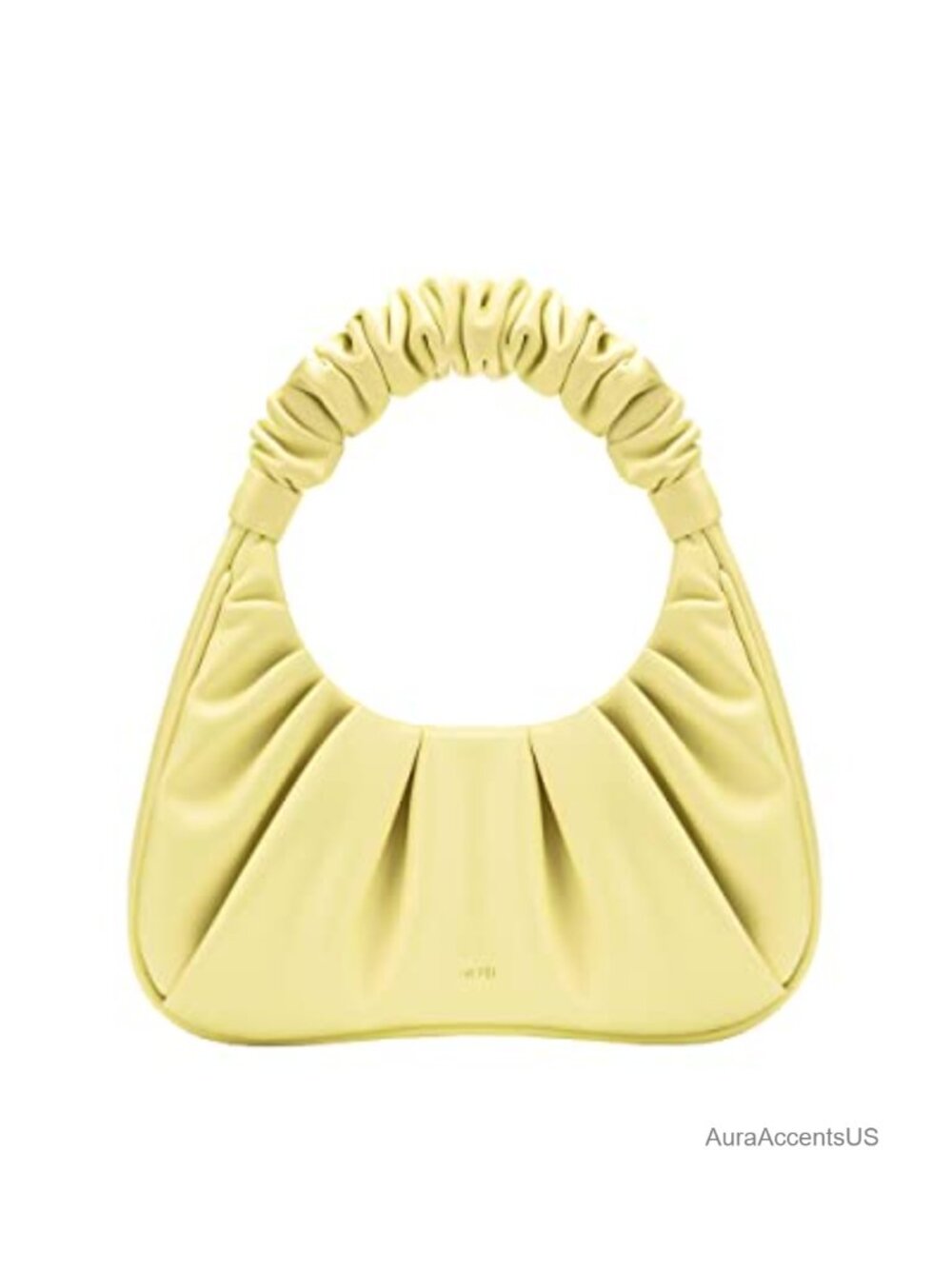Vegan Leather Ruched Hobo Handbag with Magnet Closure